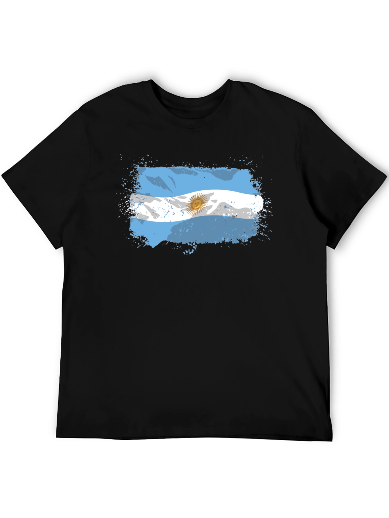 Argentina Flag Graphic Black T-Shirt