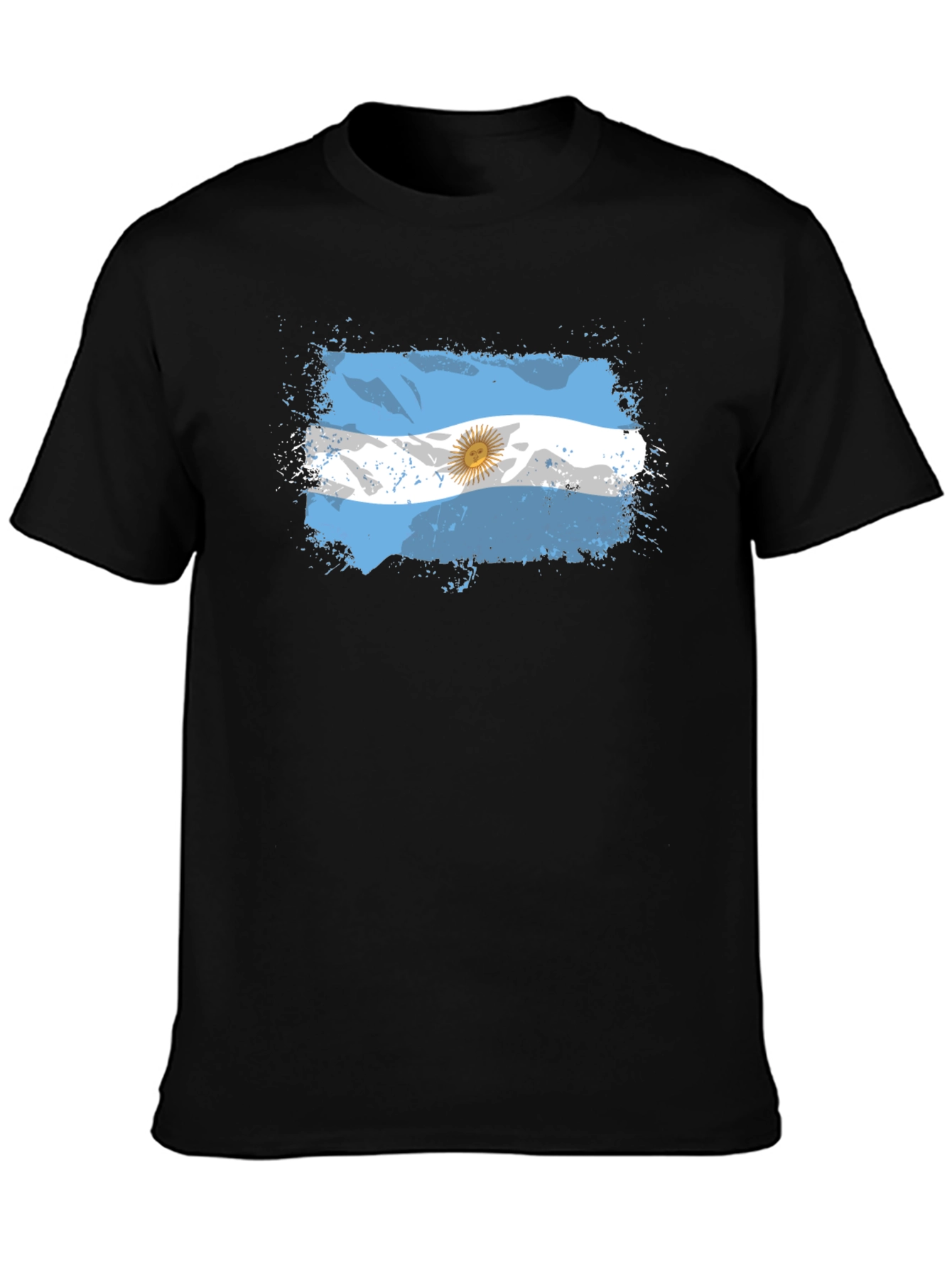 Argentina Flag Graphic Black T-Shirt