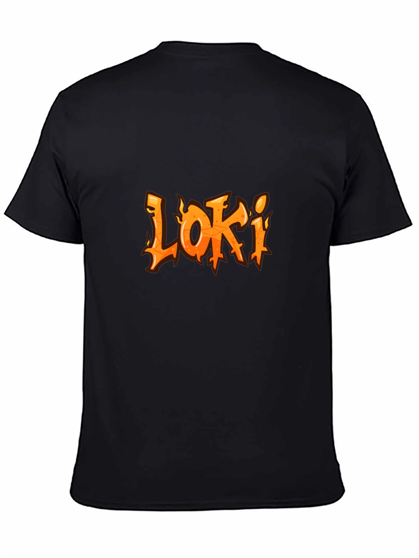 Loki Flame Graphic T-Shirt - Black Cotton Tee