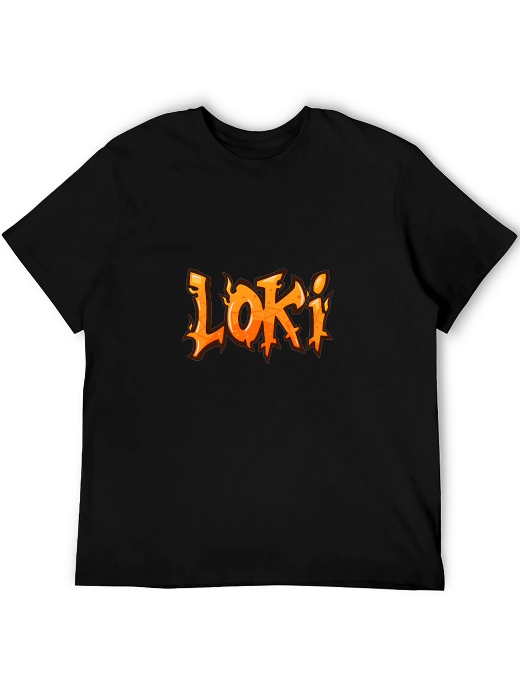 Loki Flame Graphic T-Shirt - Black Cotton Tee