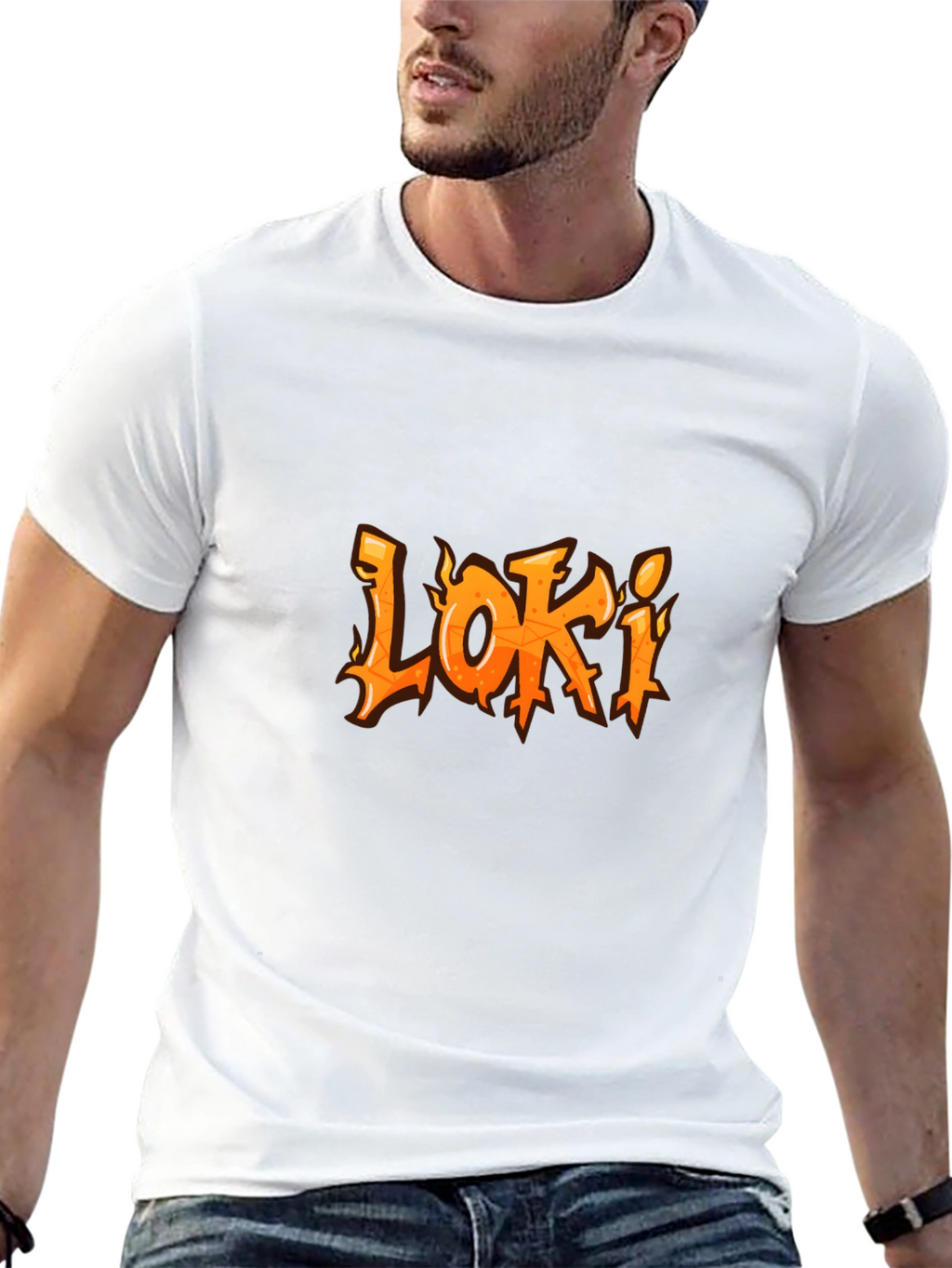 Loki Flame Graphic T-Shirt - Black Cotton Tee