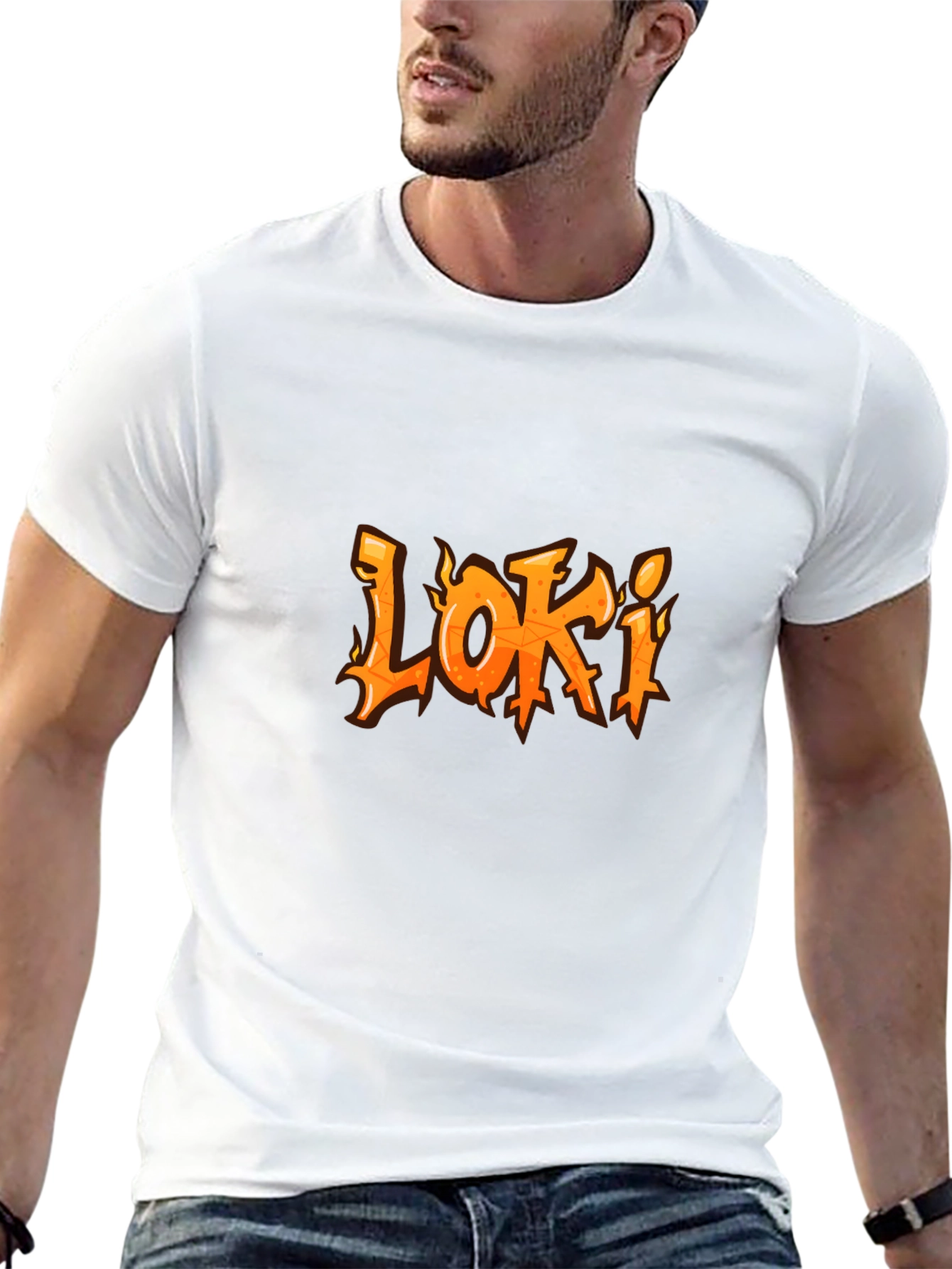Loki Flame Graphic T-Shirt - Black Cotton Tee