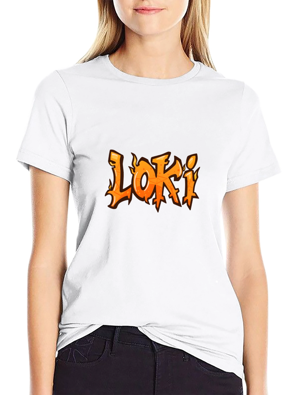 Loki Flame Graphic T-Shirt - Black Cotton Tee