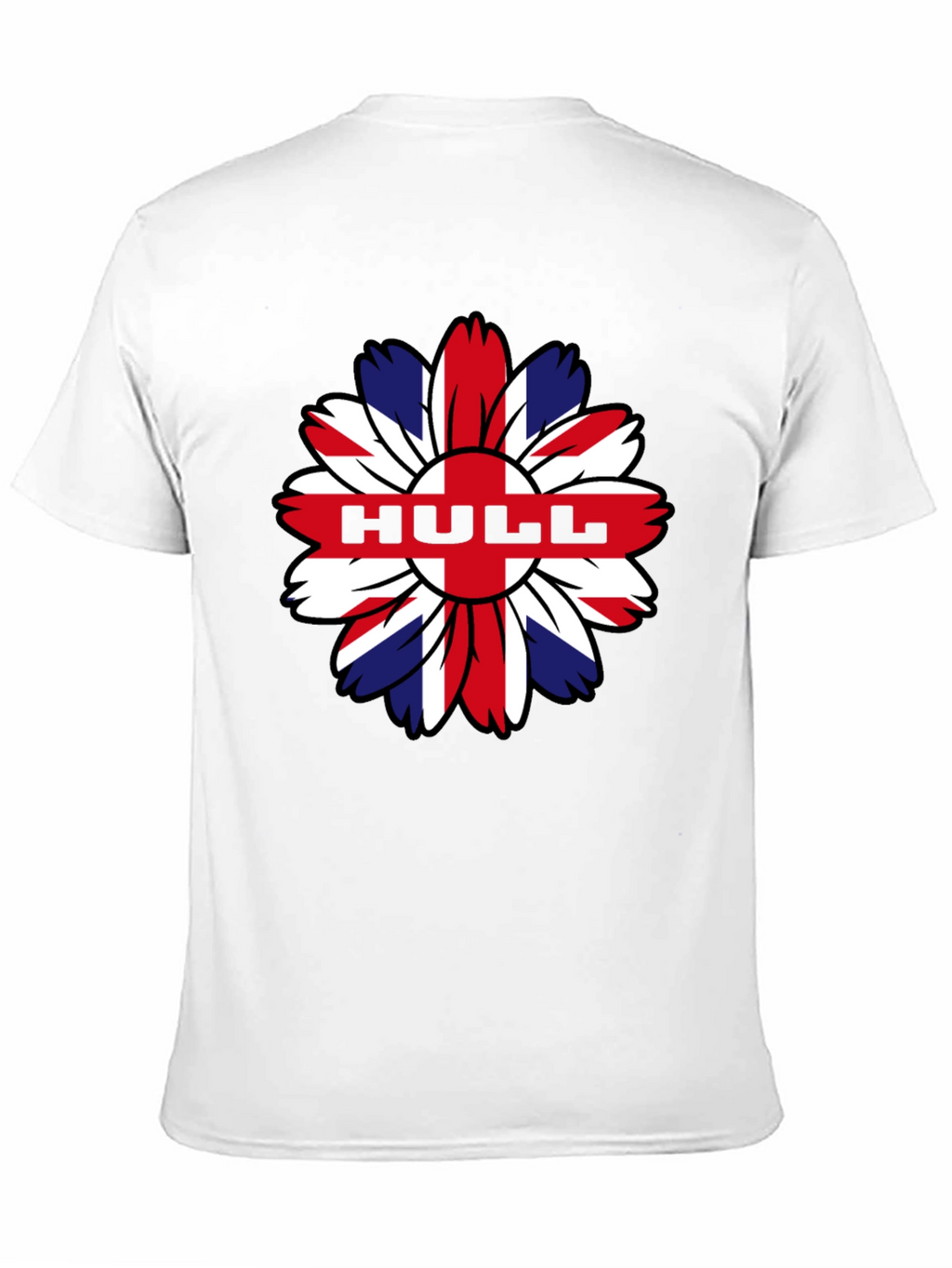 Hull UK Flag Flower Graphic Black T-Shirt