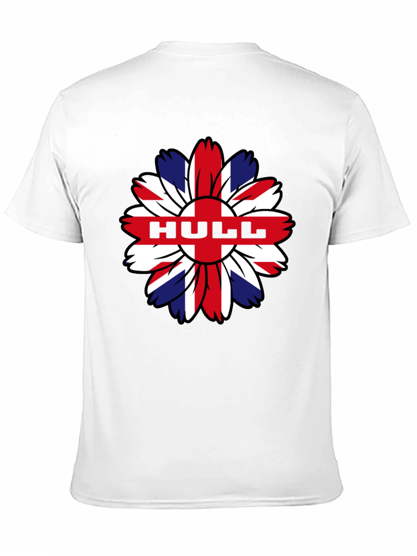 Hull UK Flag Flower Graphic Black T-Shirt