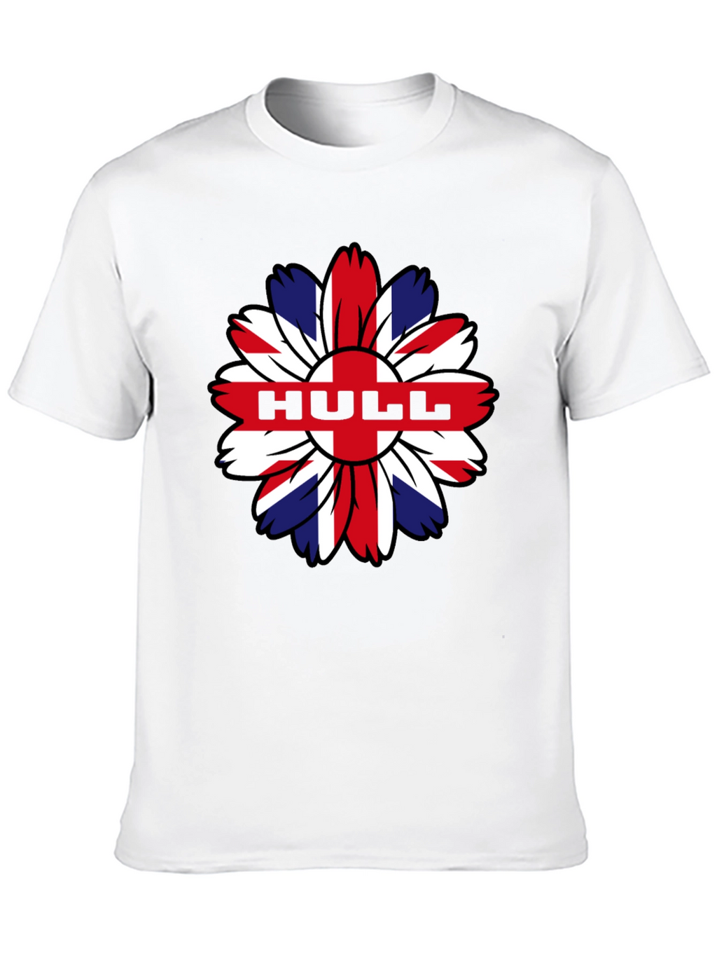 Hull UK Flag Flower Graphic Black T-Shirt