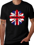 Hull UK Flag Flower Graphic Black T-Shirt