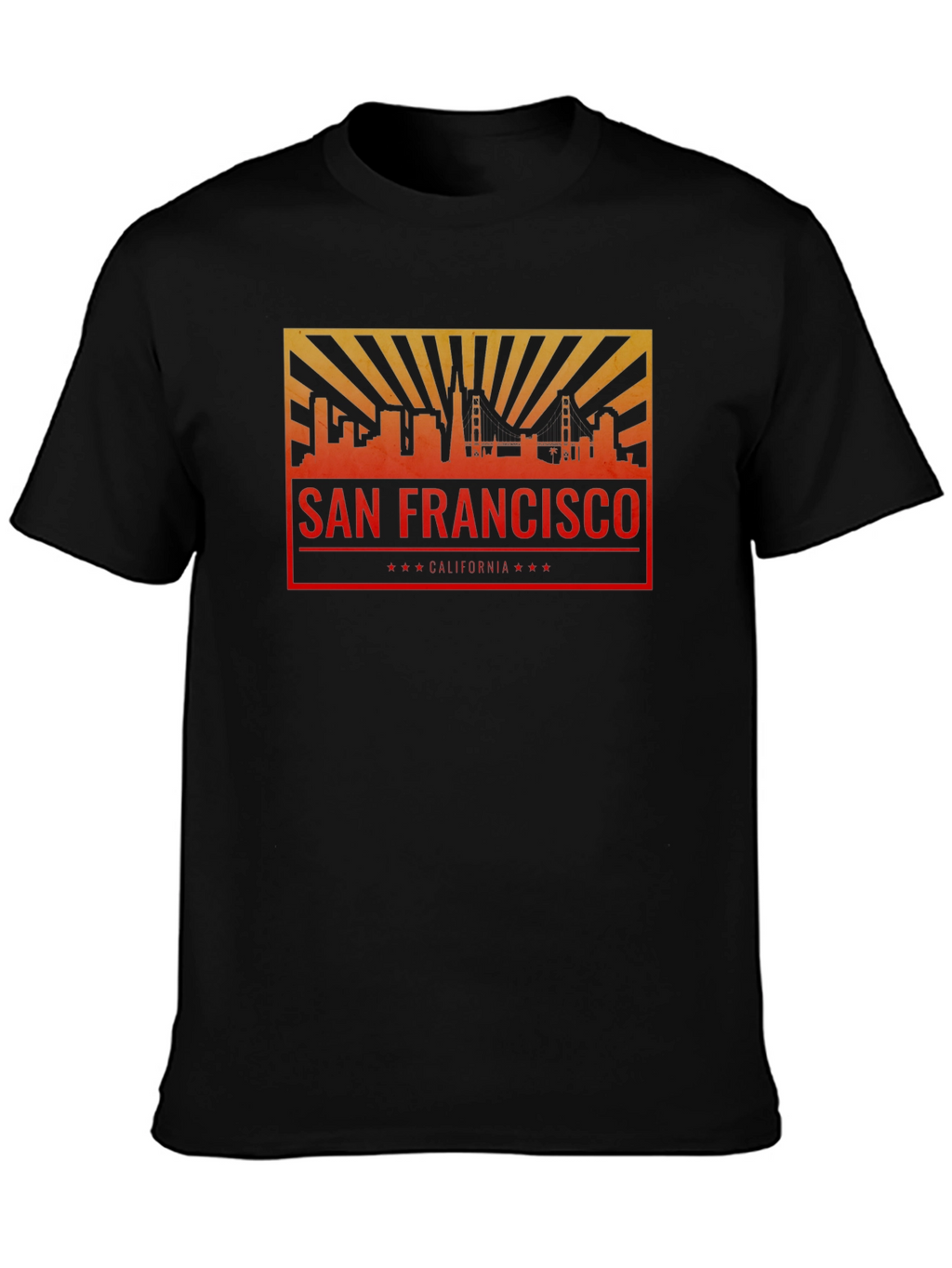 San Francisco Skyline Graphic Tee - Black Crew Neck