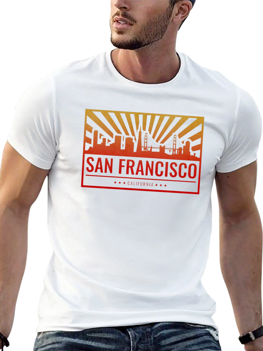 San Francisco Skyline Graphic Tee - Black Crew Neck