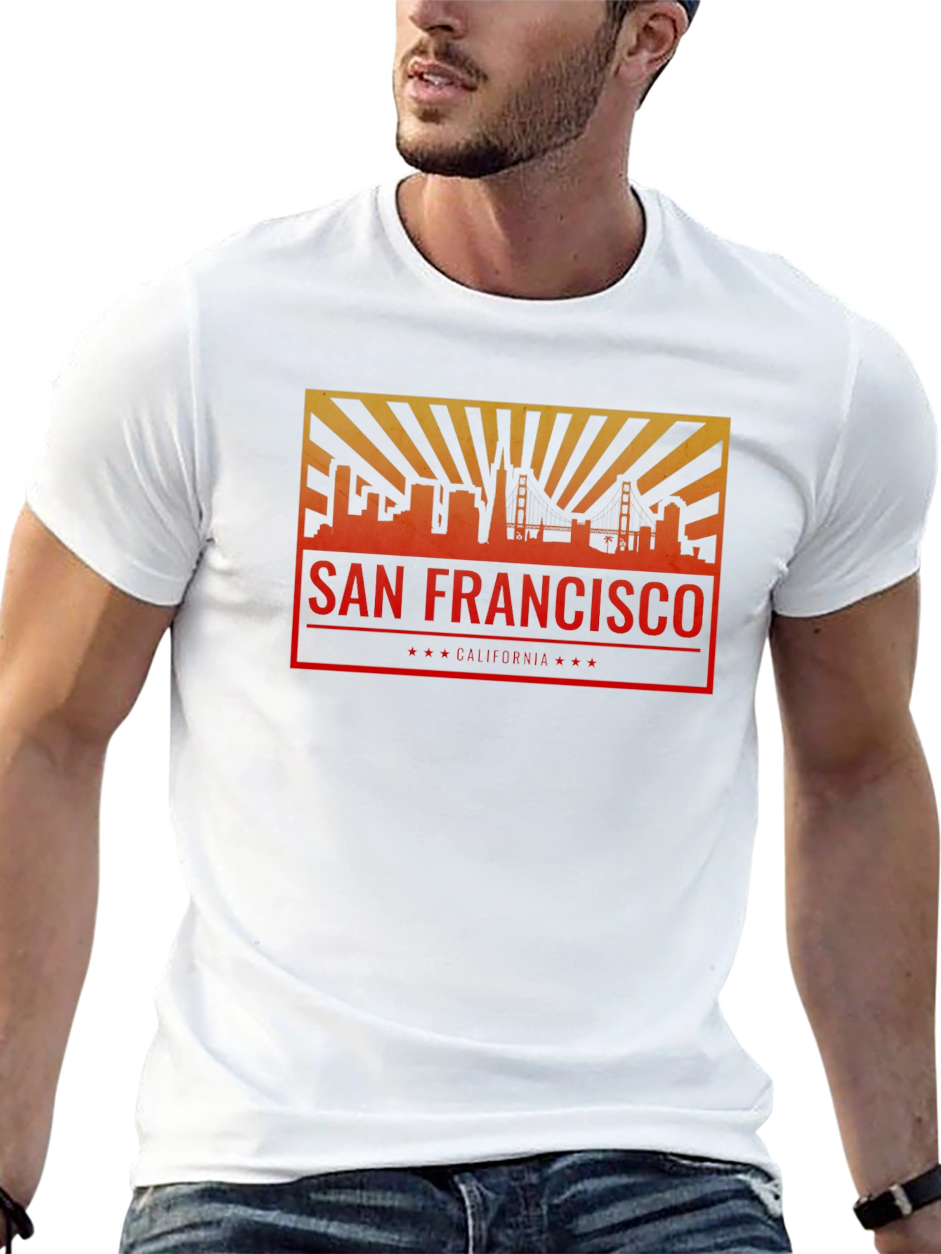 San Francisco Skyline Graphic Tee - Black Crew Neck