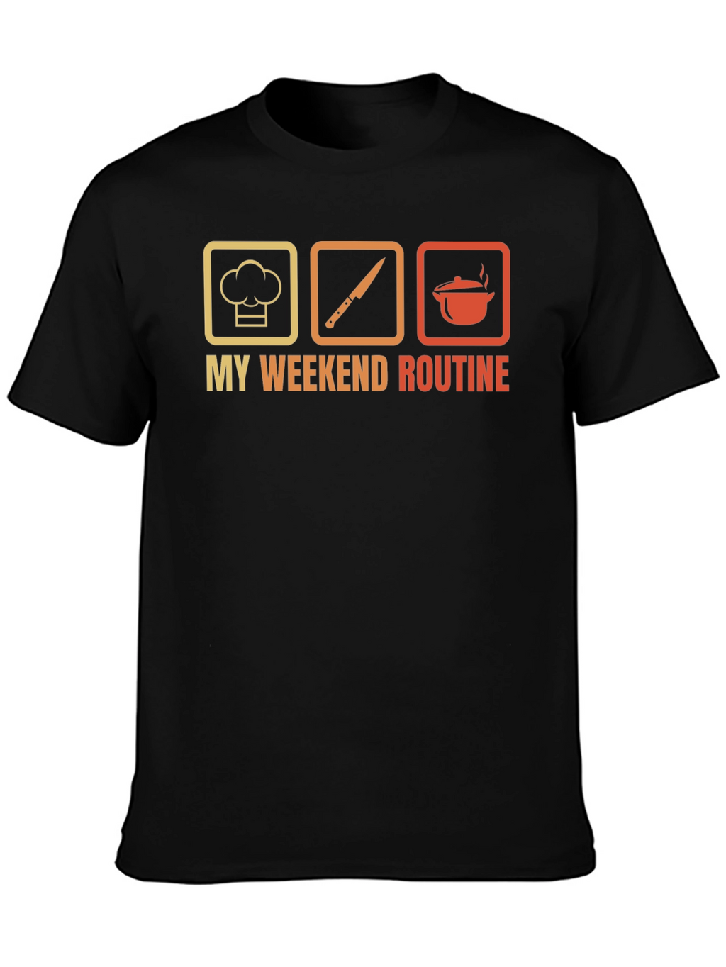 Chefs Weekend Routine Graphic Tee - Black