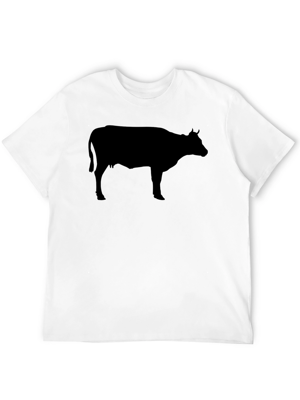 Cow Silhouette Graphic Tee - Black