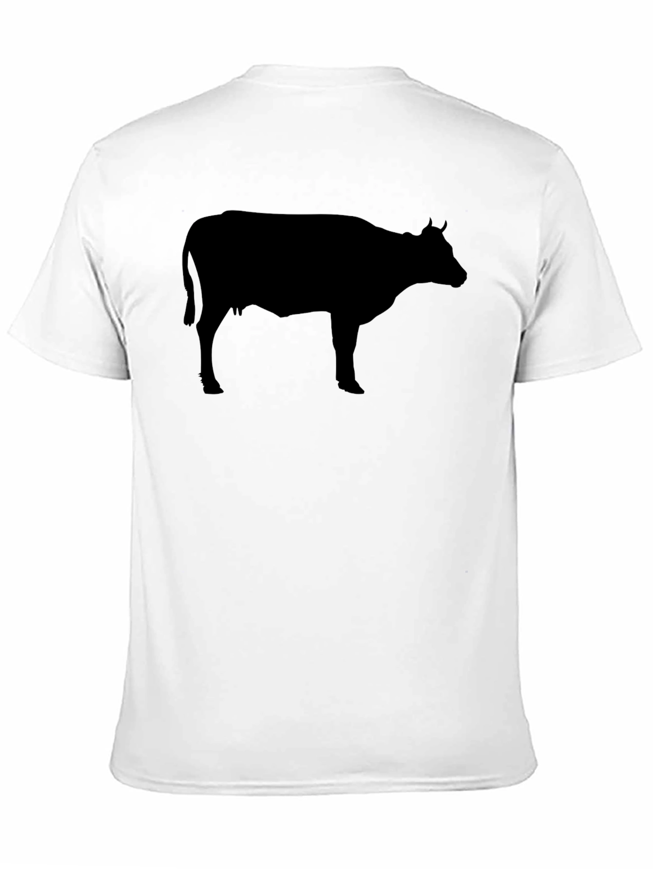 Cow Silhouette Graphic Tee - Black