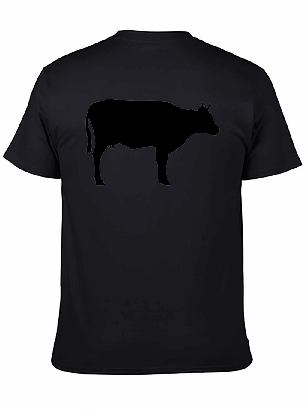 Cow Silhouette Graphic Tee - Black