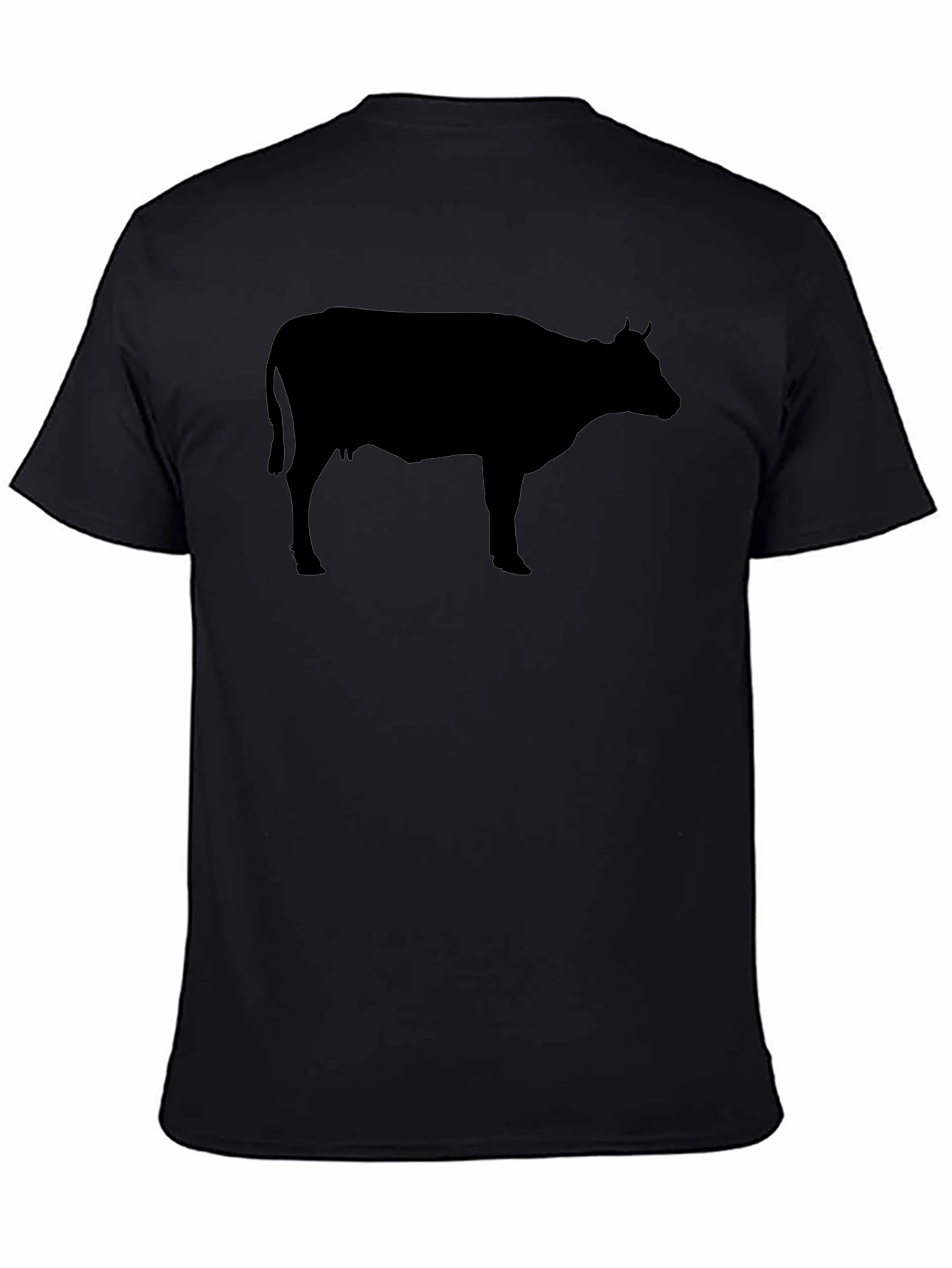 Cow Silhouette Graphic Tee - Black