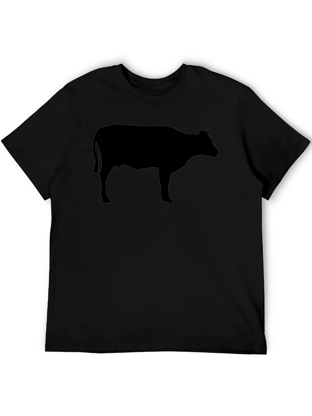 Cow Silhouette Graphic Tee - Black