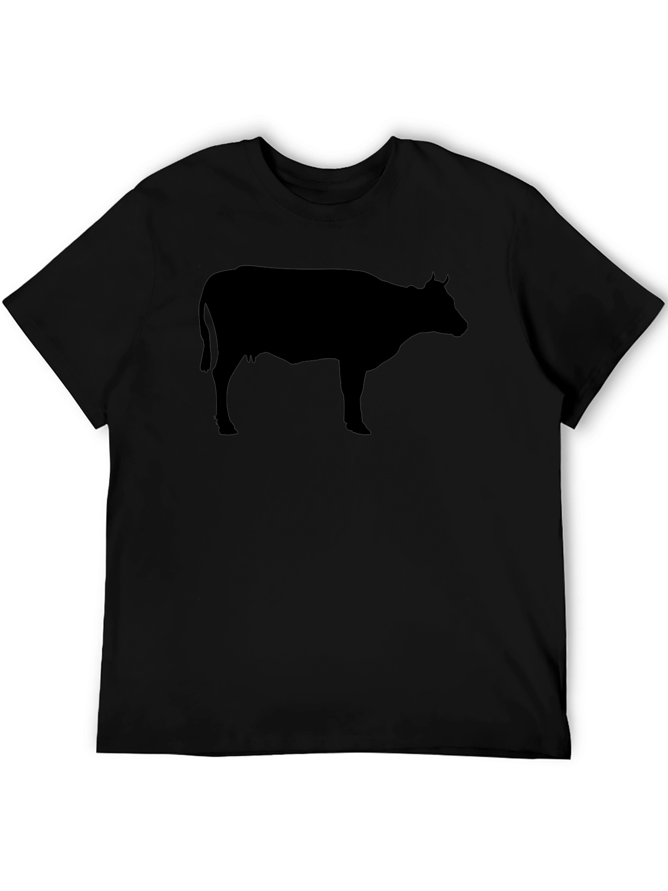 Cow Silhouette Graphic Tee - Black