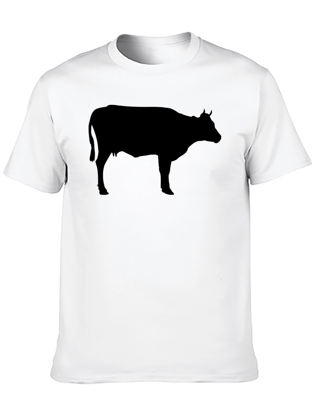 Cow Silhouette Graphic Tee - Black