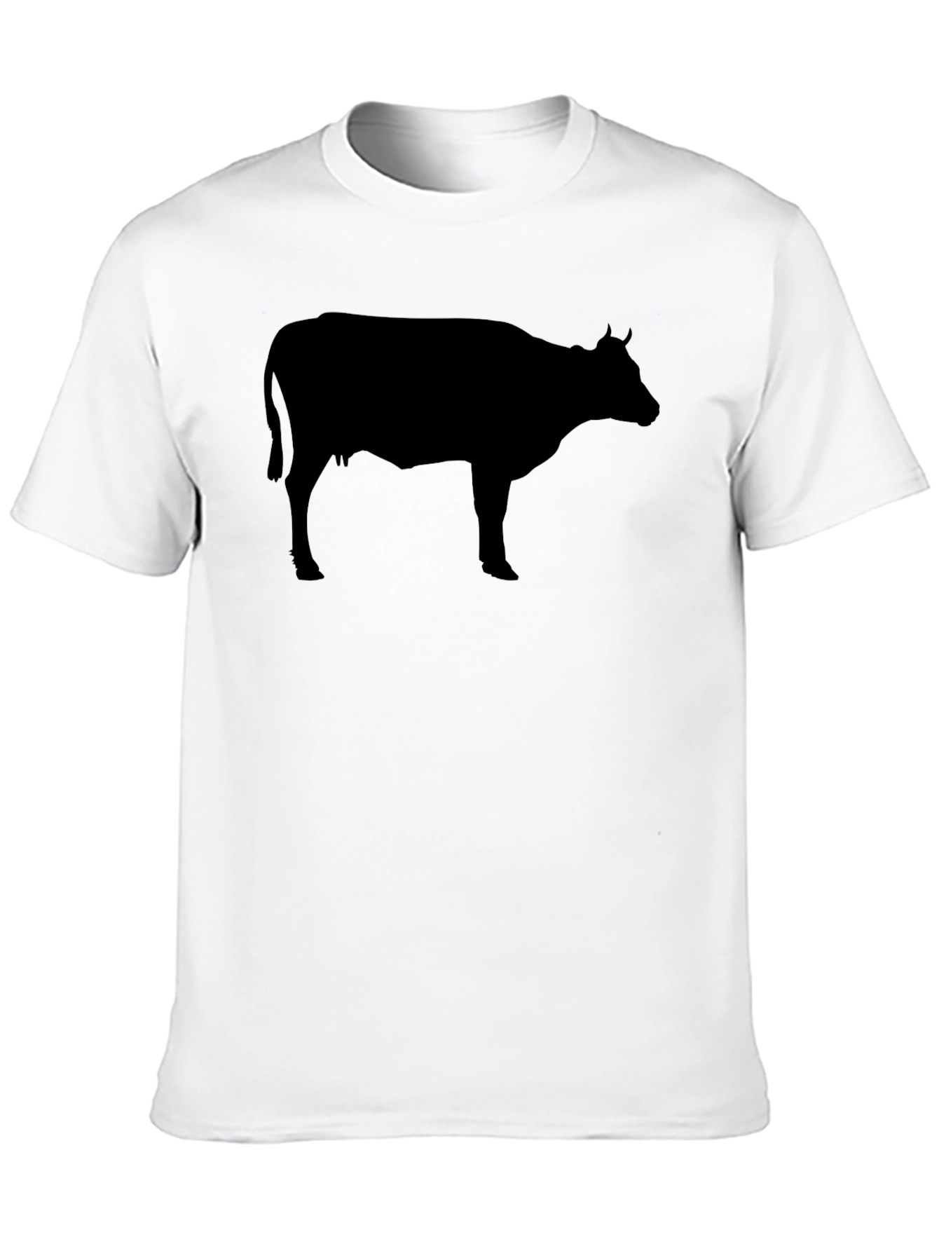 Cow Silhouette Graphic Tee - Black