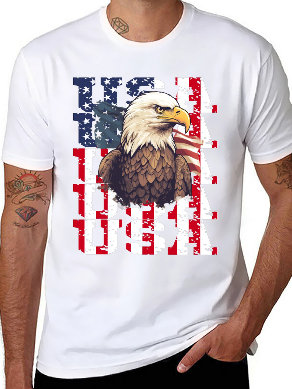 Patriotic Eagle USA Flag Graphic Tee