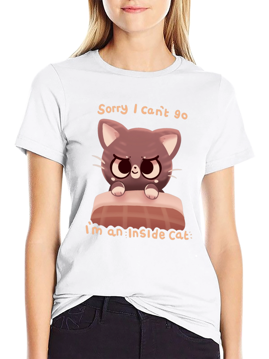 Funny Inside Cat T-Shirt - Cartoon Cat Graphic Tee
