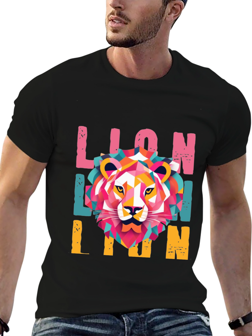 Geometric Lion Graphic Tee