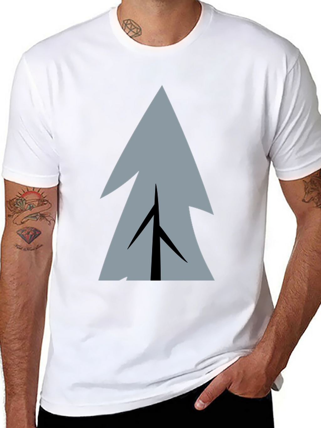 Geometric Tree Graphic Print T-Shirt