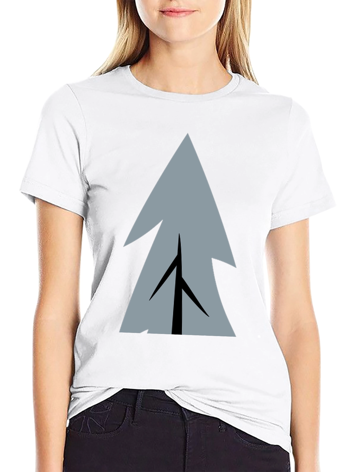 Geometric Tree Graphic Print T-Shirt