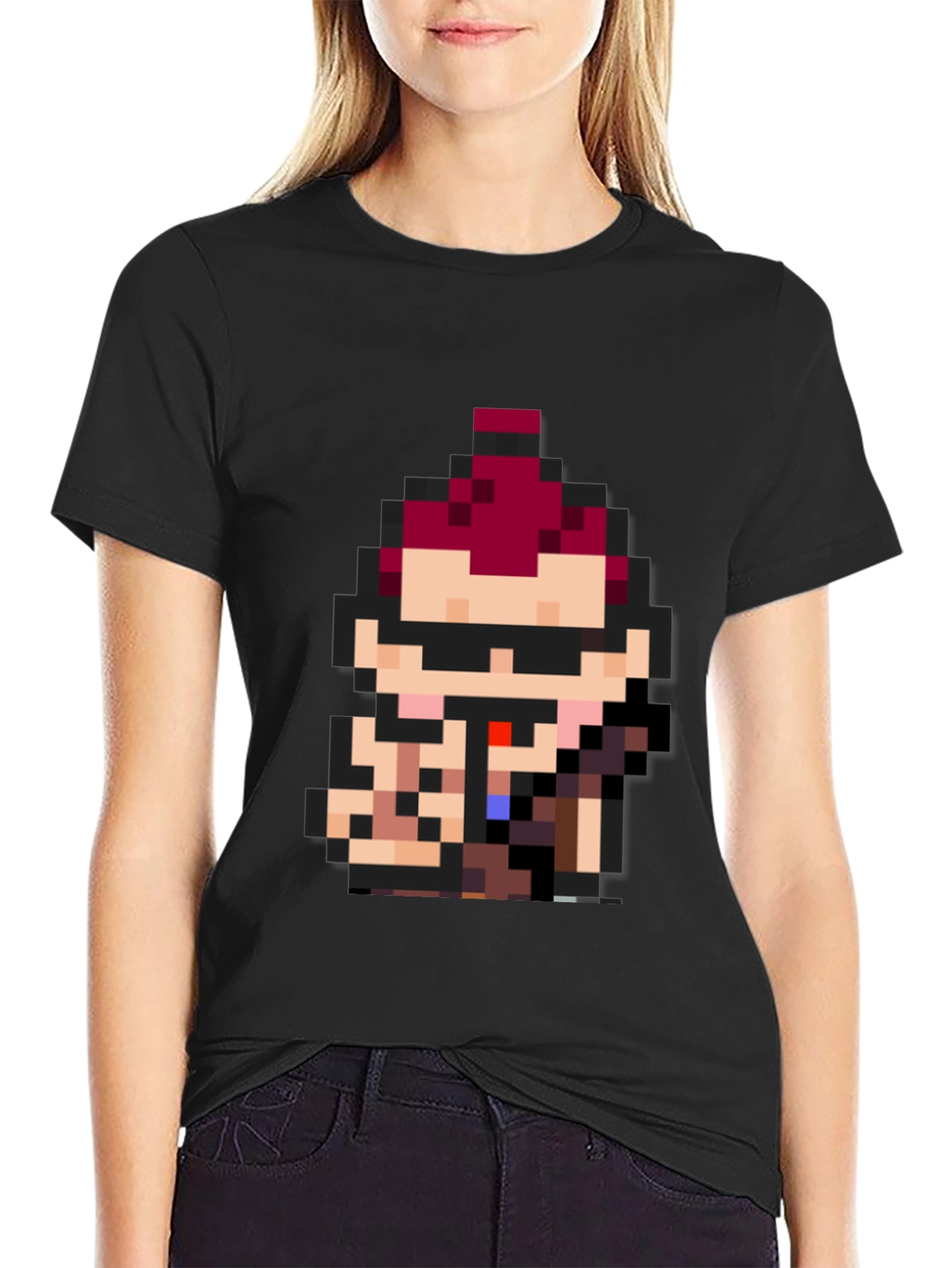 Pixel Art Character Black Tee