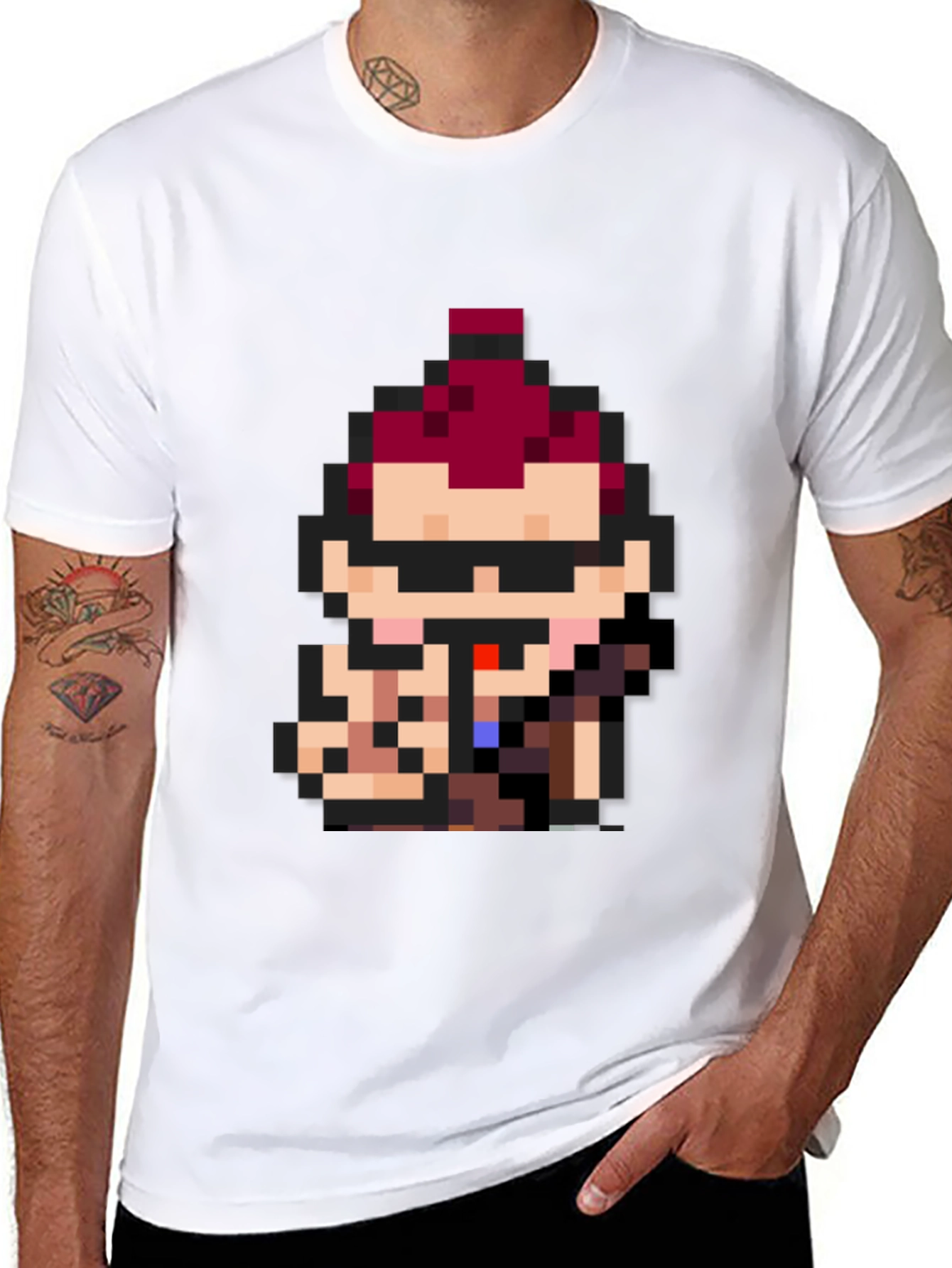 Pixel Art Character Black Tee