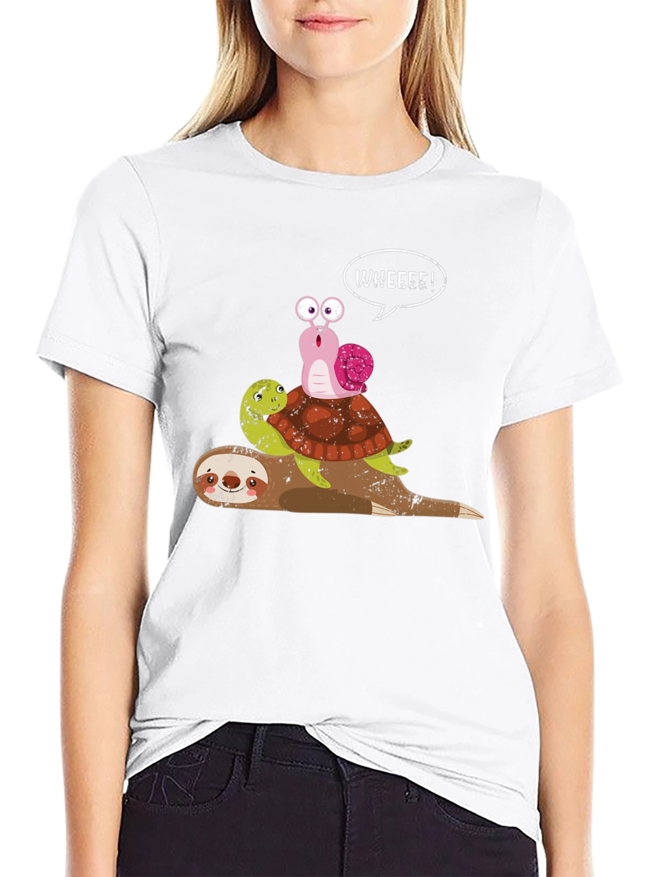 Sloth Turtle Snail Graphic Tee - Wheeee!
