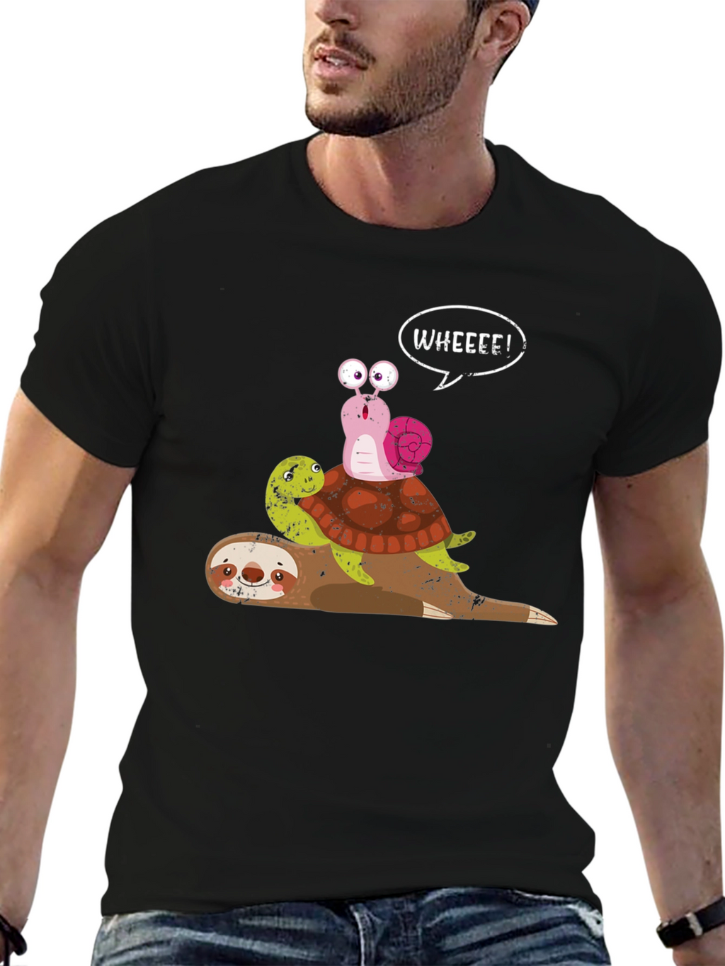 Sloth Turtle Snail Graphic Tee - Wheeee!