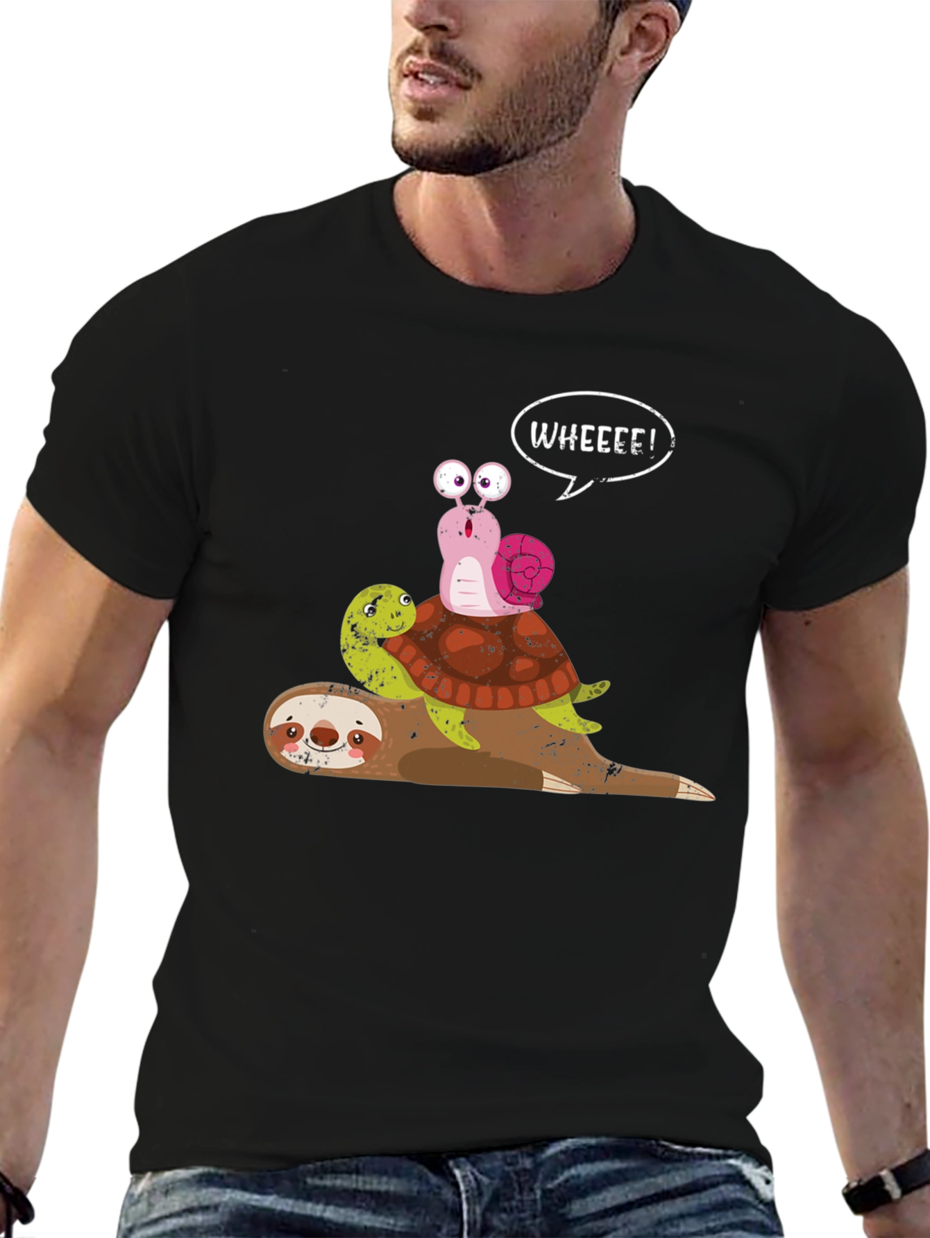 Sloth Turtle Snail Graphic Tee - Wheeee!