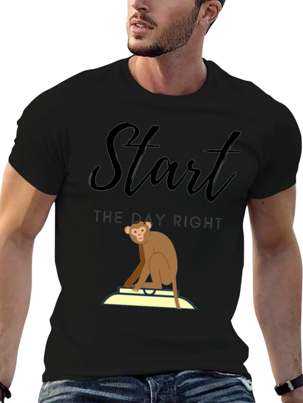 Start the Day Right Monkey T-Shirt