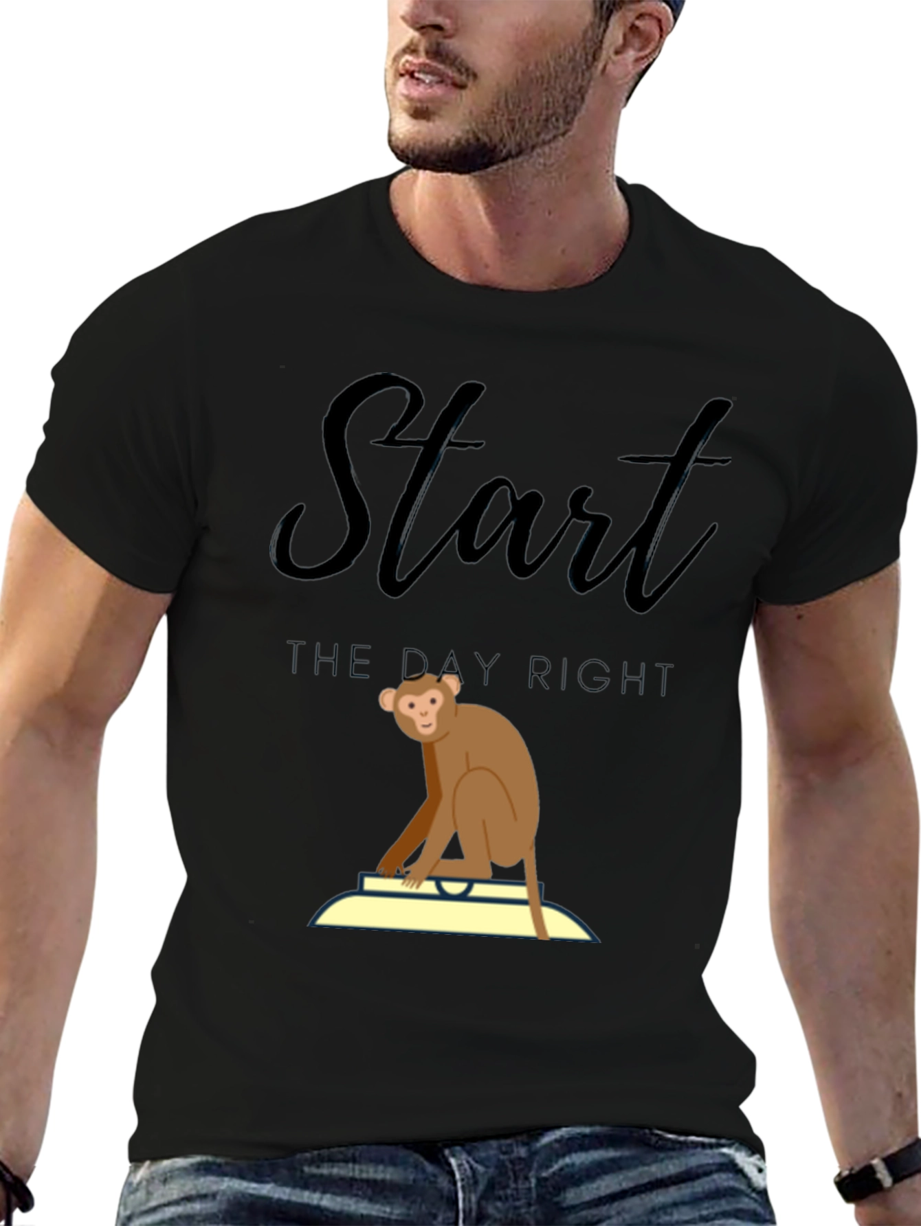 Start the Day Right Monkey T-Shirt