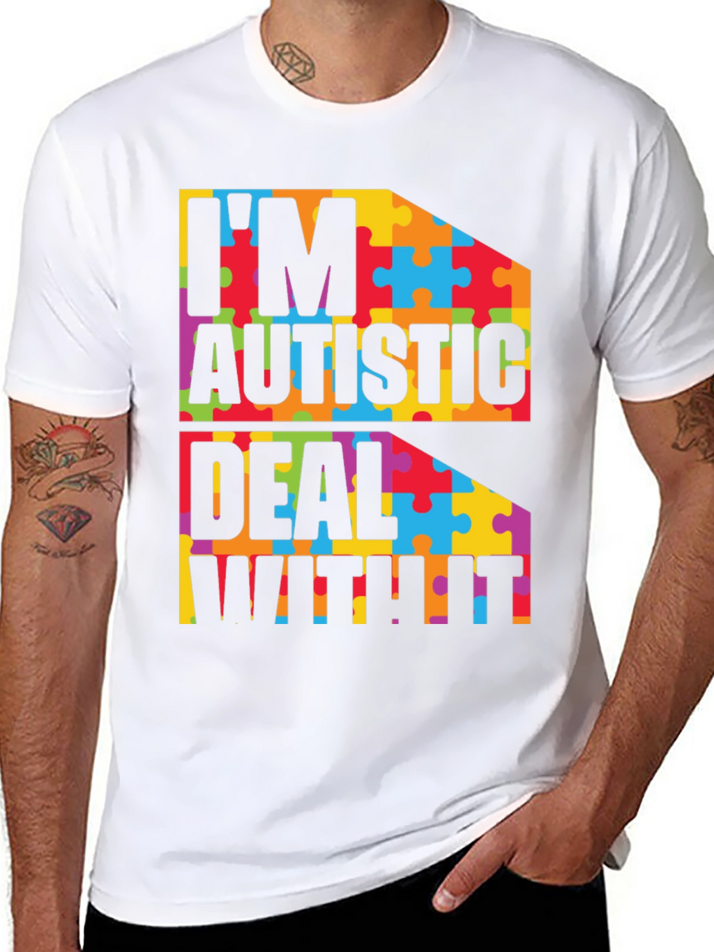 Autism Awareness T-Shirt - Puzzle Piece Design