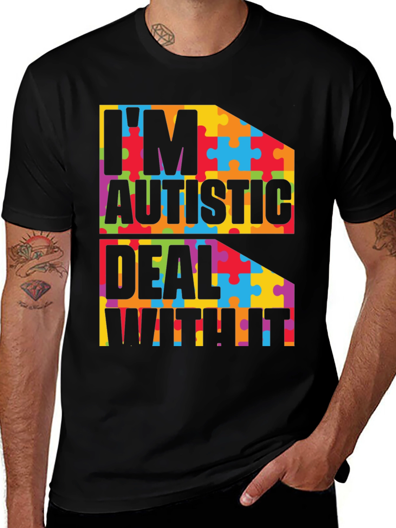 Autism Awareness T-Shirt - Puzzle Piece Design