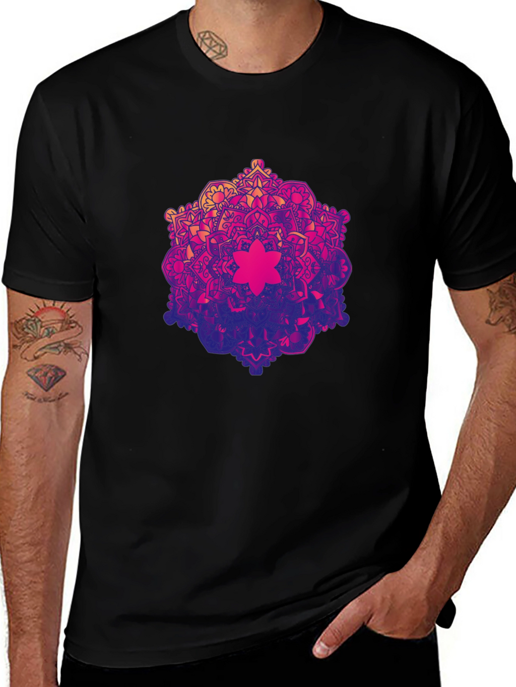 Geometric Mandala Graphic Tee - Stylish & Unique Design
