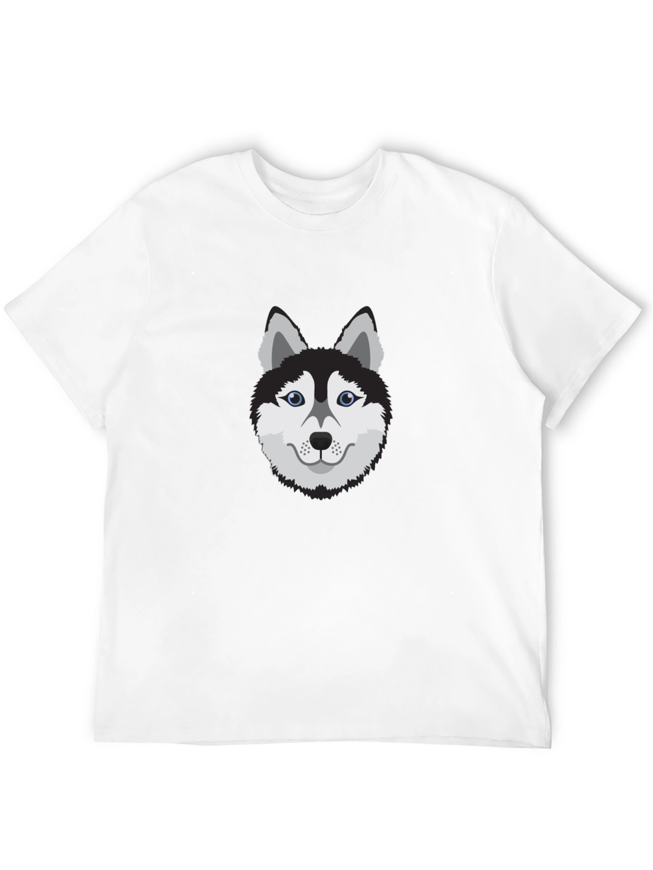 Cool Husky Dog Graphic Tee - Black Cotton T-Shirt