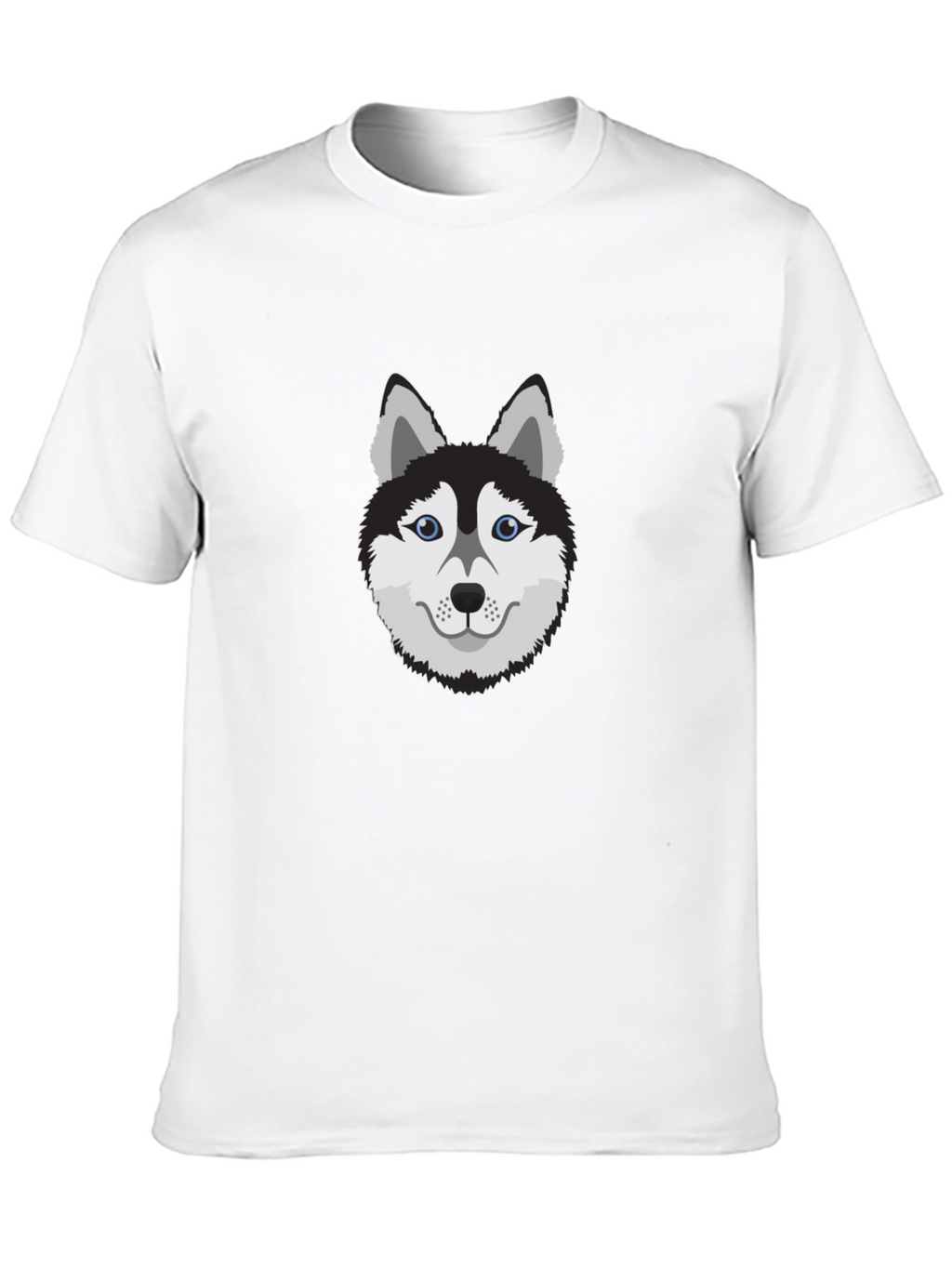 Cool Husky Dog Graphic Tee - Black Cotton T-Shirt