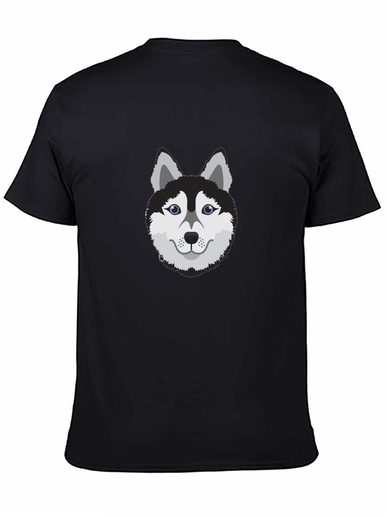 Cool Husky Dog Graphic Tee - Black Cotton T-Shirt