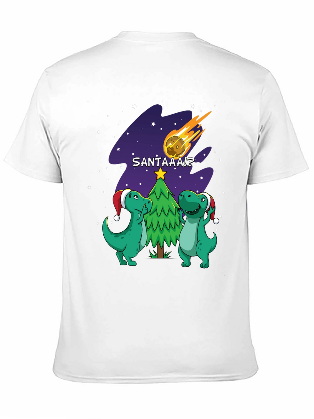Dinosaur Santa Comet Christmas T-Shirt