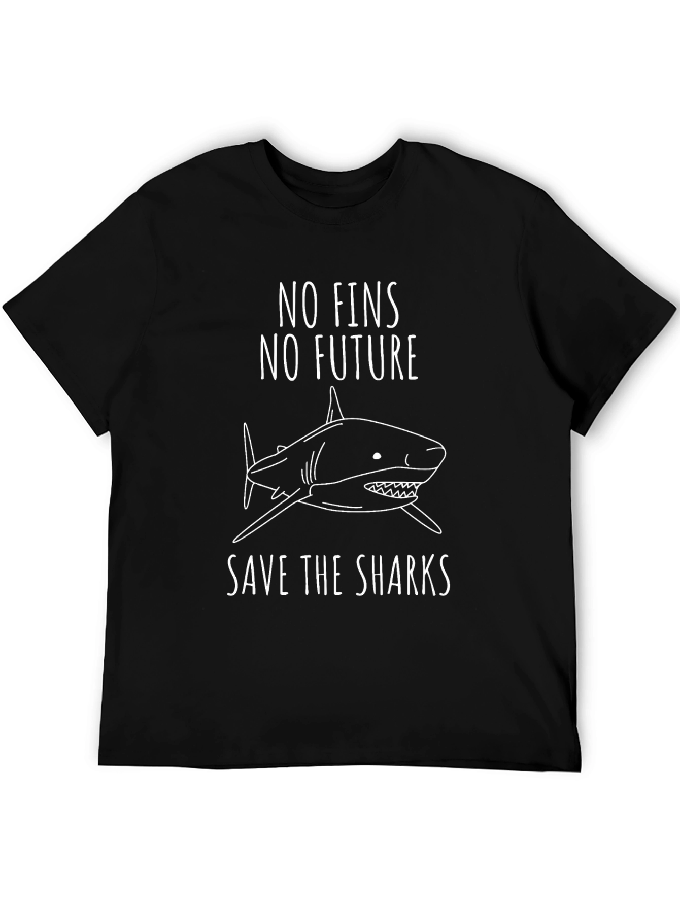 Save the Sharks Graphic Tee - No Fins No Future T-Shirt