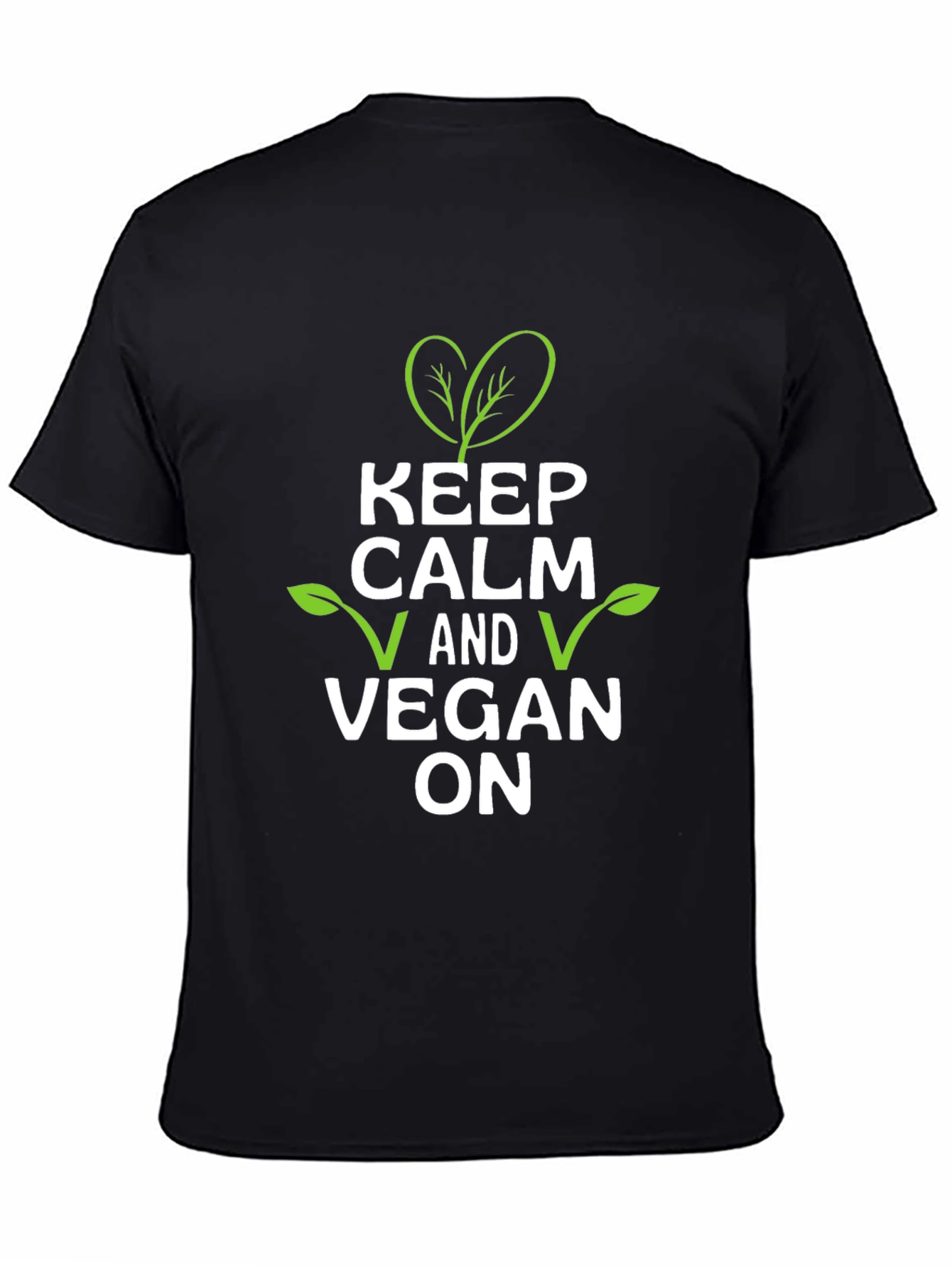 Keep Calm and Vegan On T-Shirt - Black
