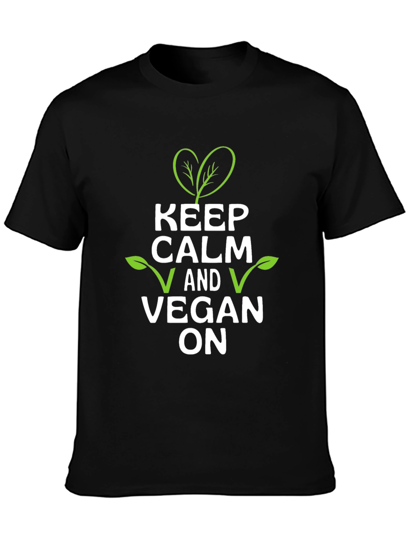Keep Calm and Vegan On T-Shirt - Black