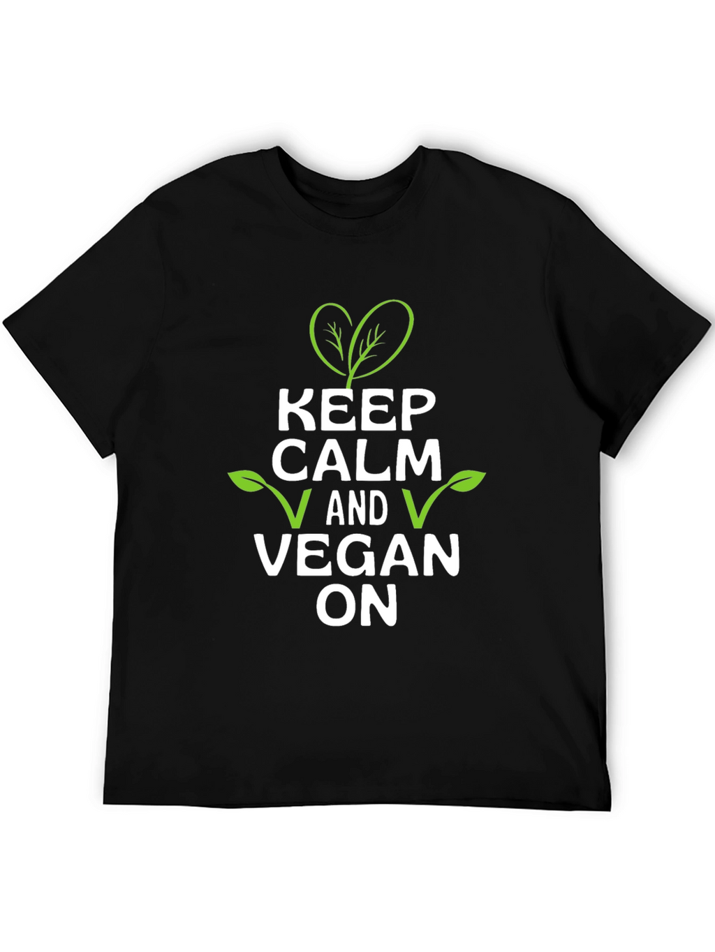 Keep Calm and Vegan On T-Shirt - Black