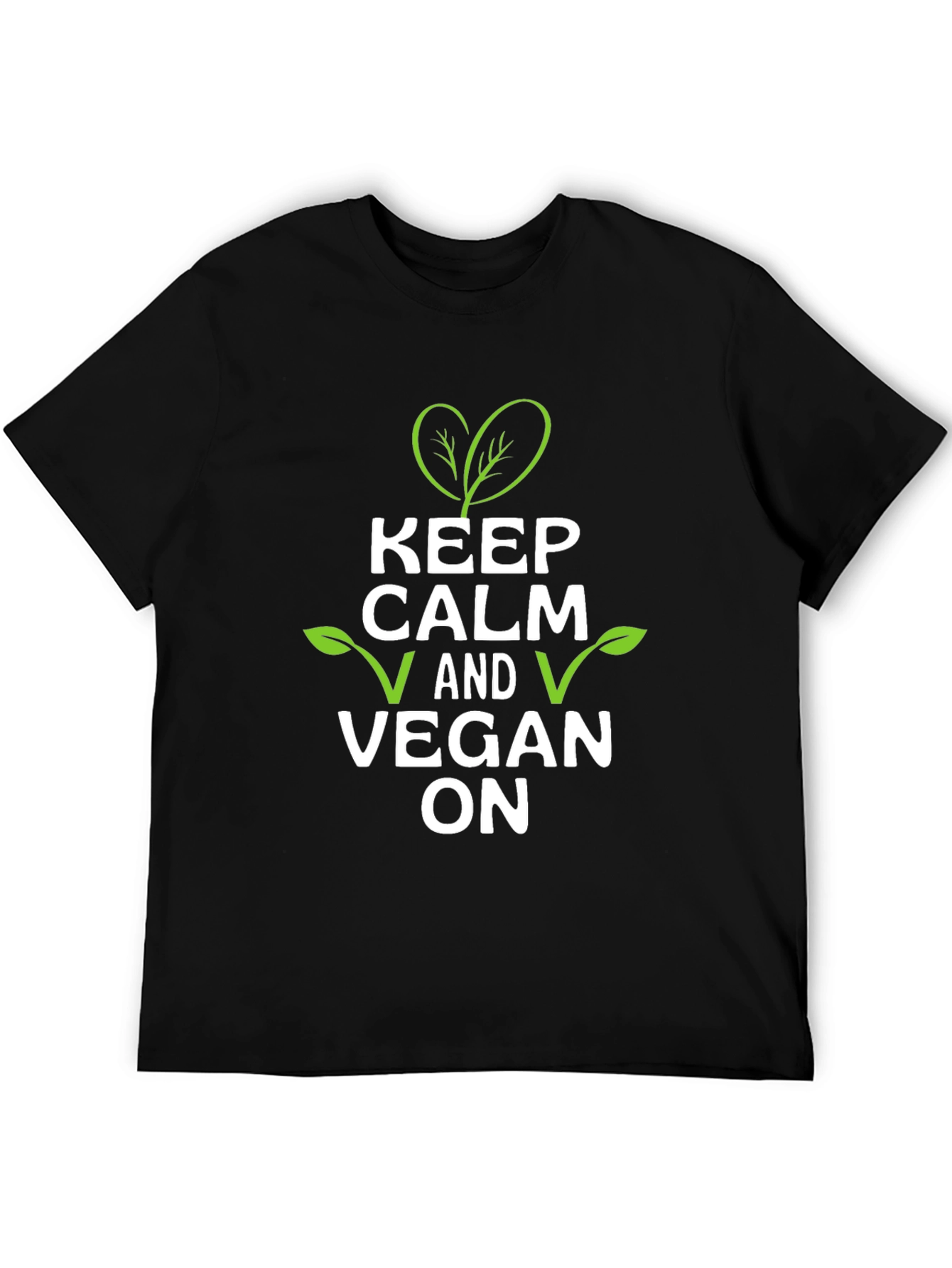 Keep Calm and Vegan On T-Shirt - Black