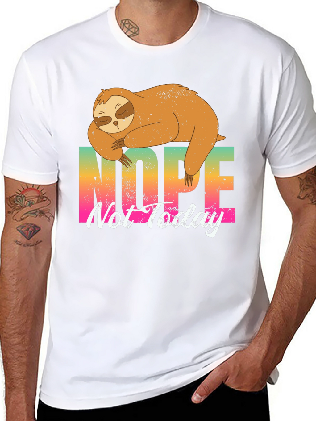 Nope Not Today Sloth Graphic T-Shirt