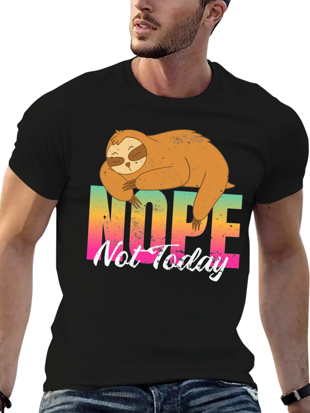 Nope Not Today Sloth Graphic T-Shirt