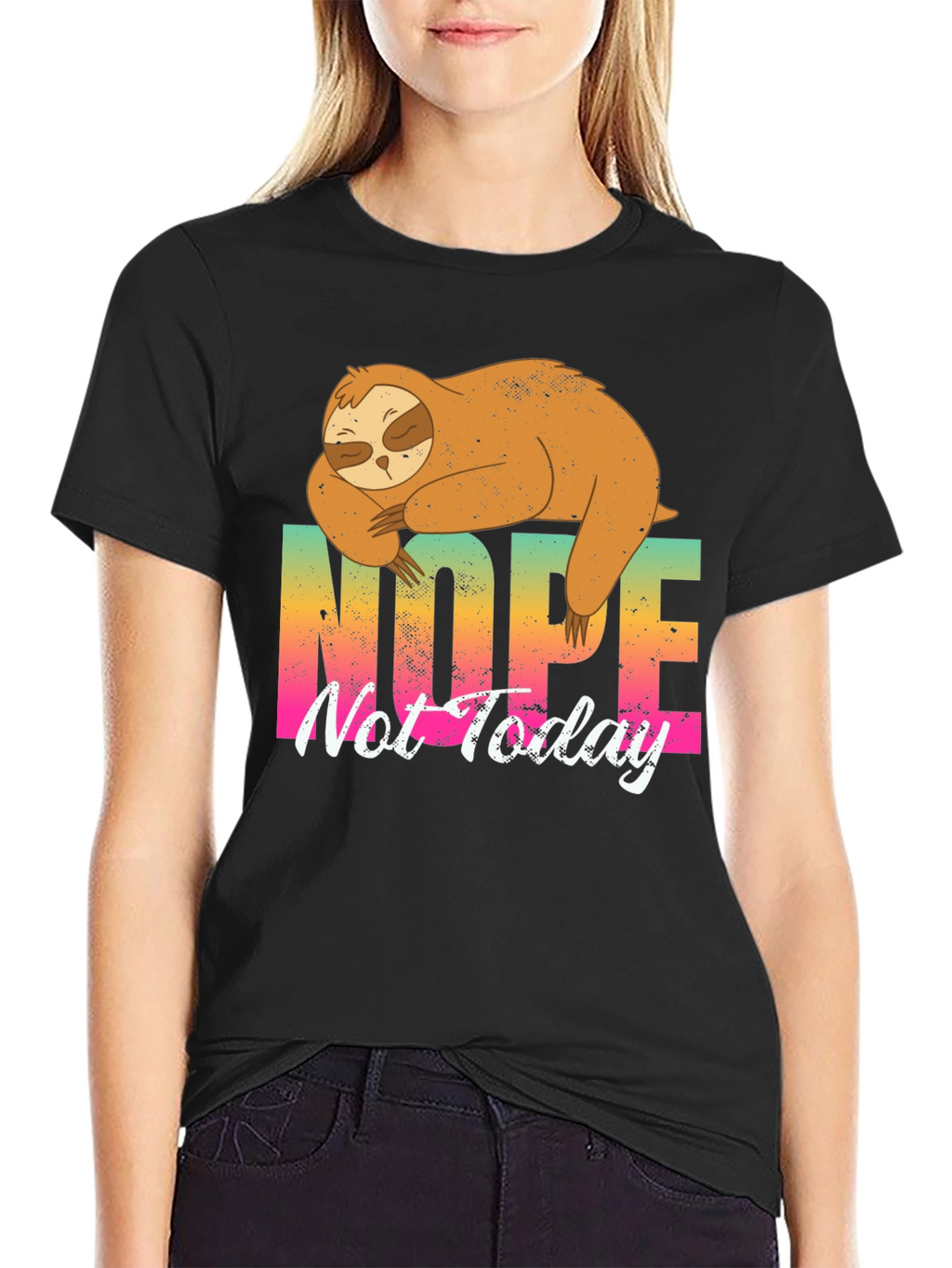 Nope Not Today Sloth Graphic T-Shirt